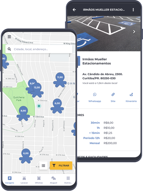 hero app preview - Superparking - seu App de Estacionamentos